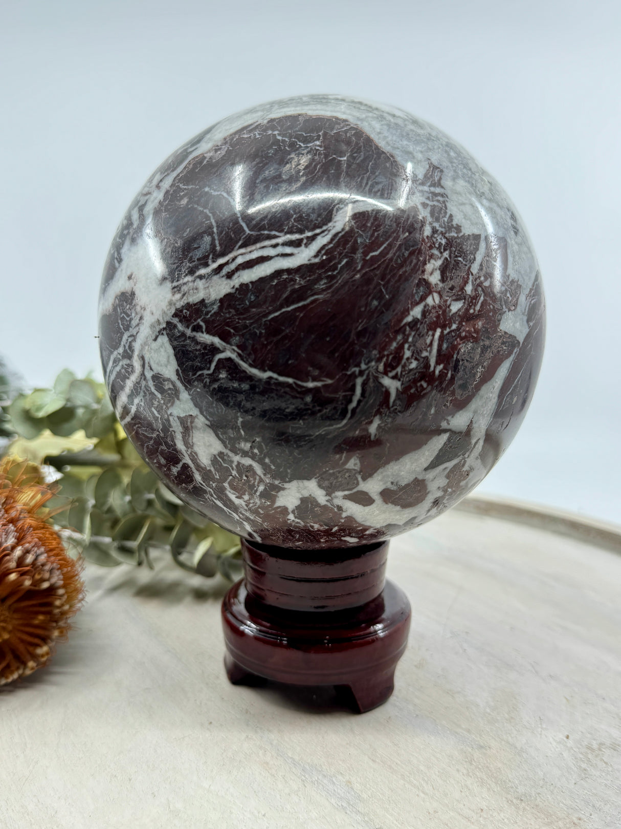Red Onyx Sphere 4.599kg (14cm) – Stone of Strength, Courage & Vital Energy