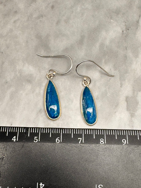 Blue Apatite Silver Drop Earrings - "I work relentlessly each day to achieve my goals."