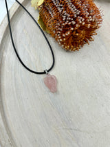 Rose Quartz angel pendant 24x15x7mm stainless steel finding – pink crystal carving for love, comfort and divine healing – Inspired By 3 Crystals Australia.