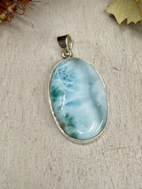 Larimar Pendant #9 – 13.04g (5x2.5cm) – .925 Silver – Stone of Calm, Inner Healing & Divine Expression