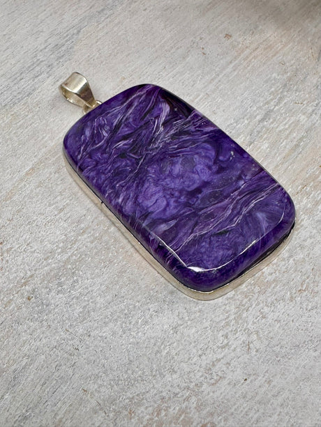 Extra Large Charoite Pendant | Rare Crystal of Transformation & Healing