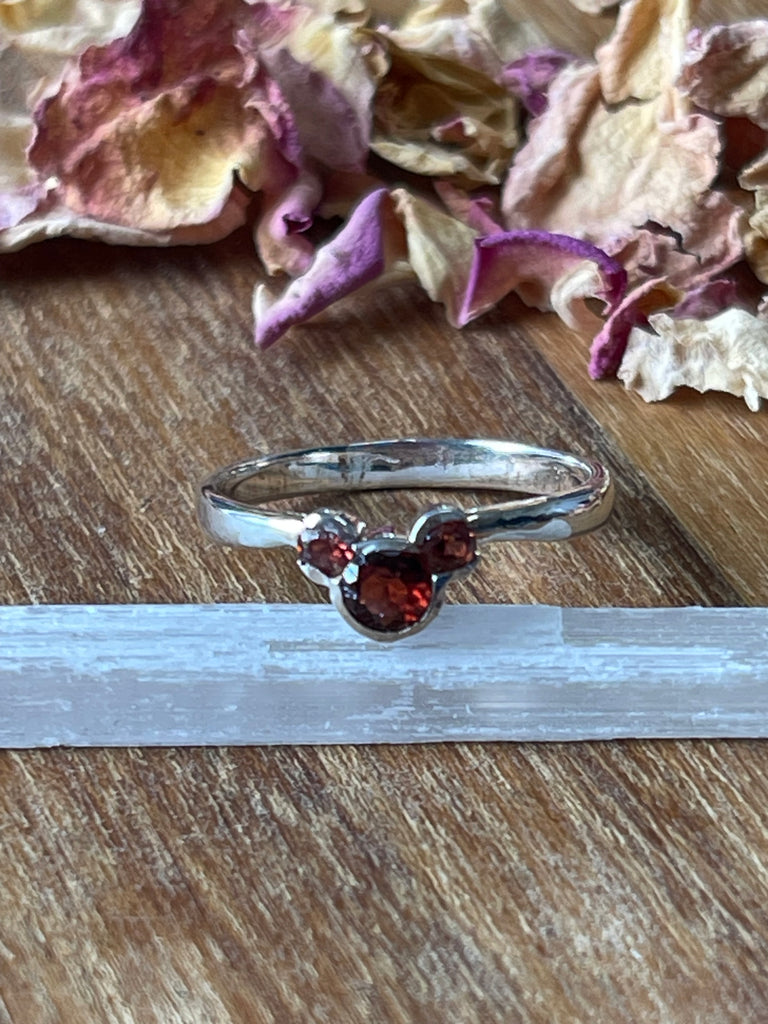Garnet Silver Ring Size 7 - "I am passionate and enthusiastic in all areas of my life."