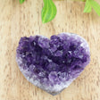 Natural amethyst cluster heart 6.5cm 100g purple druzy healing crystal for protection and meditation