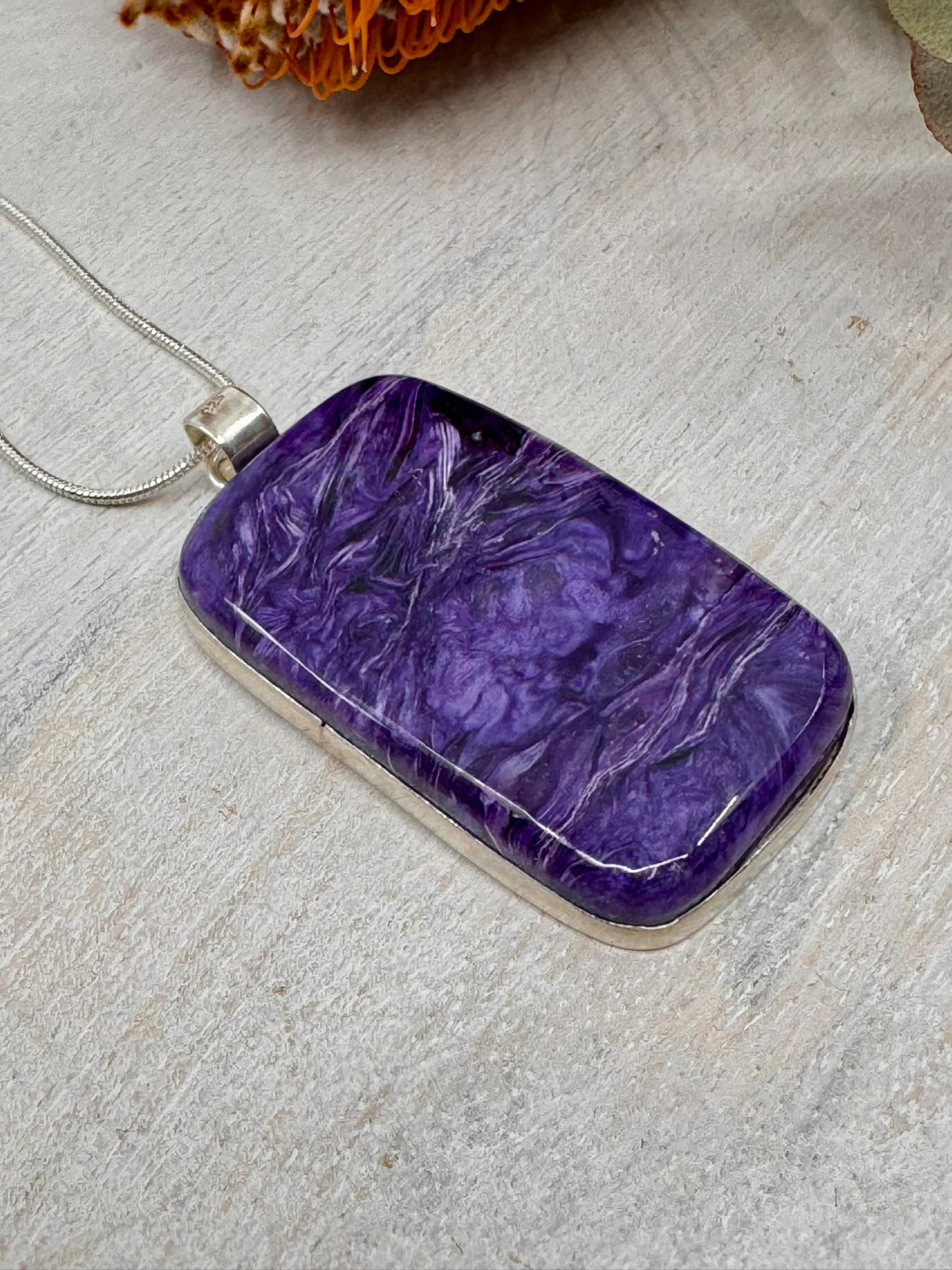 Extra Large Charoite Pendant | Rare Crystal of Transformation & Healing