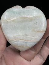 Caribbean Calcite Heart 96g - "I am calm and at peace with myself and others."