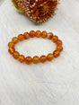 Carnelian stretch bracelet 10mm natural beads – 6cm inner diameter – orange crystal bracelet for vitality, creativity and confidence – Inspired By 3 Crystals Australia.