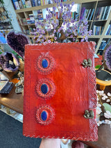 Agate Protection Leather Journal | 33cm | Handmade Paper | Grounding & Strength