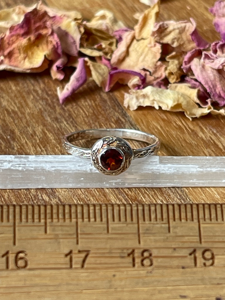 Garnet Silver Ring Size 7 - "I am passionate and enthusiastic in all areas of my life."