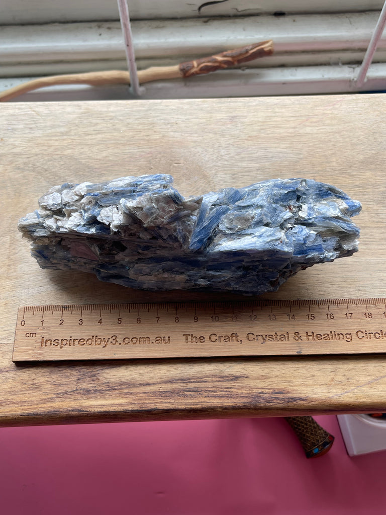 Blue Kyanite with Garnets 777g - "I am open to receiving Divine guidance from my spirit guides."