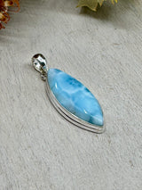 Larimar Pendant #1 – 6.52g – .925 Silver – Stone of Calm, Divine Feminine & Ocean Wisdom