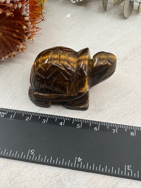 Tiger Eye Turtle Carving – Crystal of Strength & Stability