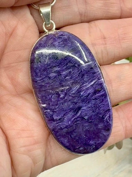 Extra Large Charoite Pendant | Rare Crystal of Transformation & Healing
