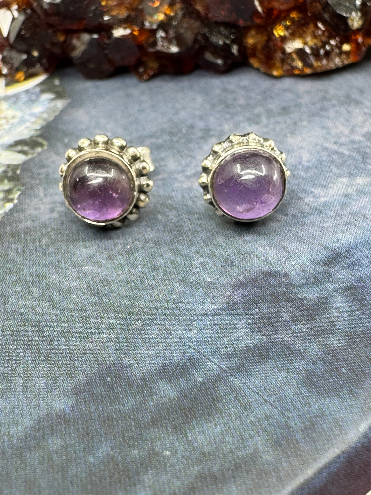 Amethyst Silver Stud Earrings- “I trust my intuition and allow it to guide me each day”