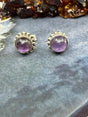 Amethyst Silver Stud Earrings- “I trust my intuition and allow it to guide me each day”