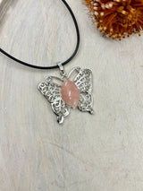 Rose Quartz Butterfly Pendant – Stone of Love, Compassion & Emotional Healing