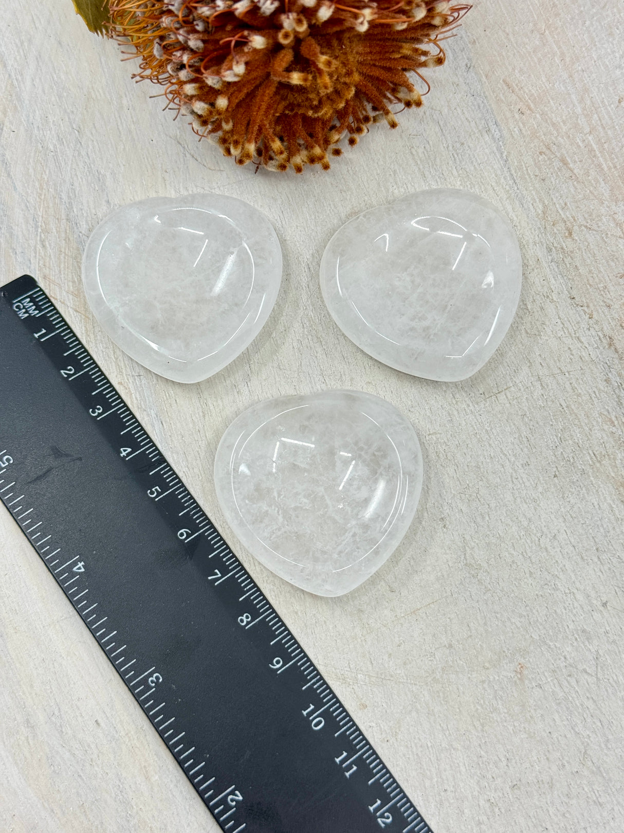 Clear Quartz Heart Worry Stone – Stone of Clarity, Healing & Amplified Energy