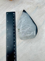 Black Banded Agate Flame 181g (9x6cm) – Stone of Grounding, Strength & Balance