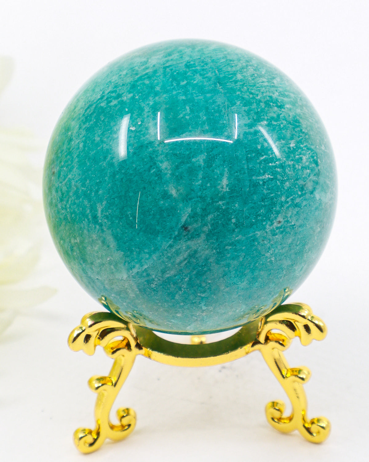 Natural Amazonite crystal sphere 6cm blue green polished healing crystal with sphere stand Inspired By 3 Australia