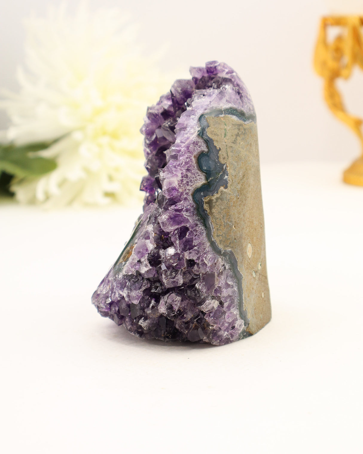 Amethyst Druzy with Stalactite Feature | 13cm | 603g | Protection & Spiritual Insight