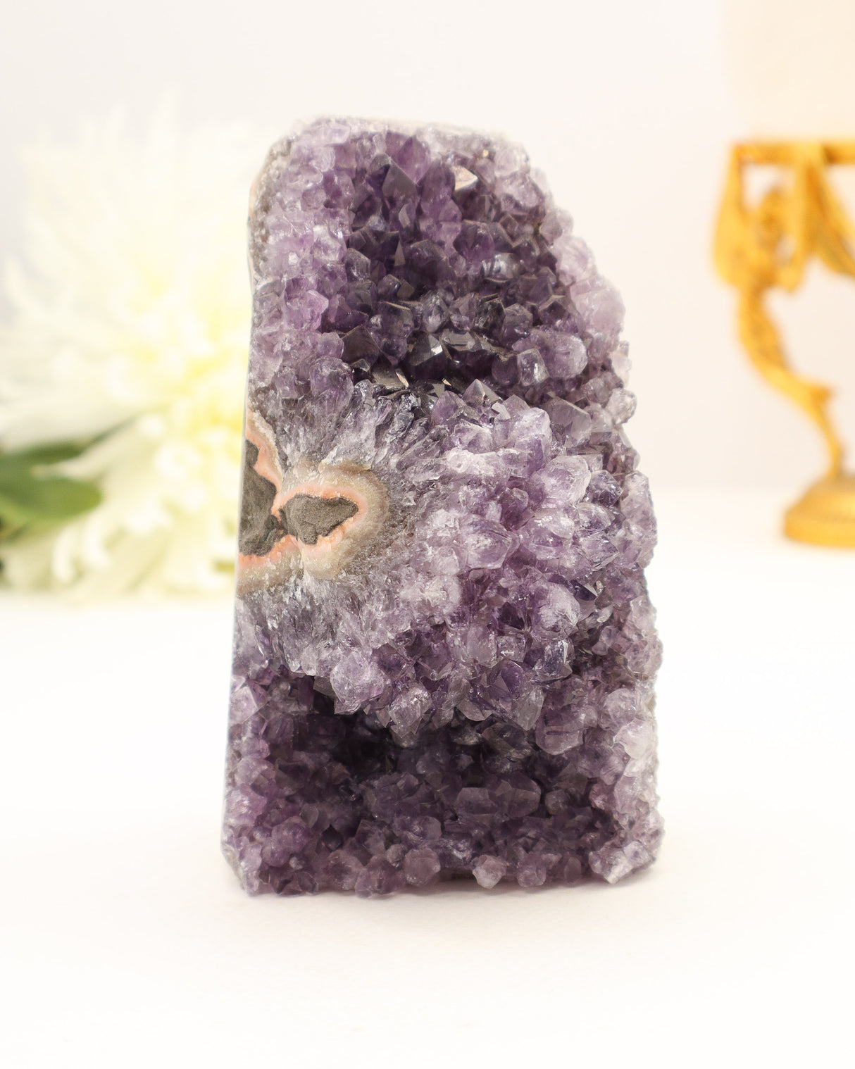 Amethyst Druzy with Calcite Banding | 14cm | 1.01kg | Protection & Inner Calm
