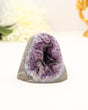 small amethyst cave cluster 416g dark purple crystal with agate edge
