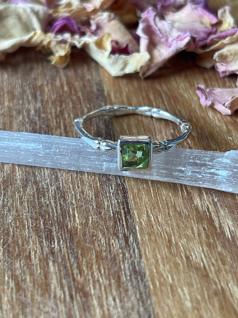 Peridot Silver Ring Size 7 - “I am successful in all areas of life”.