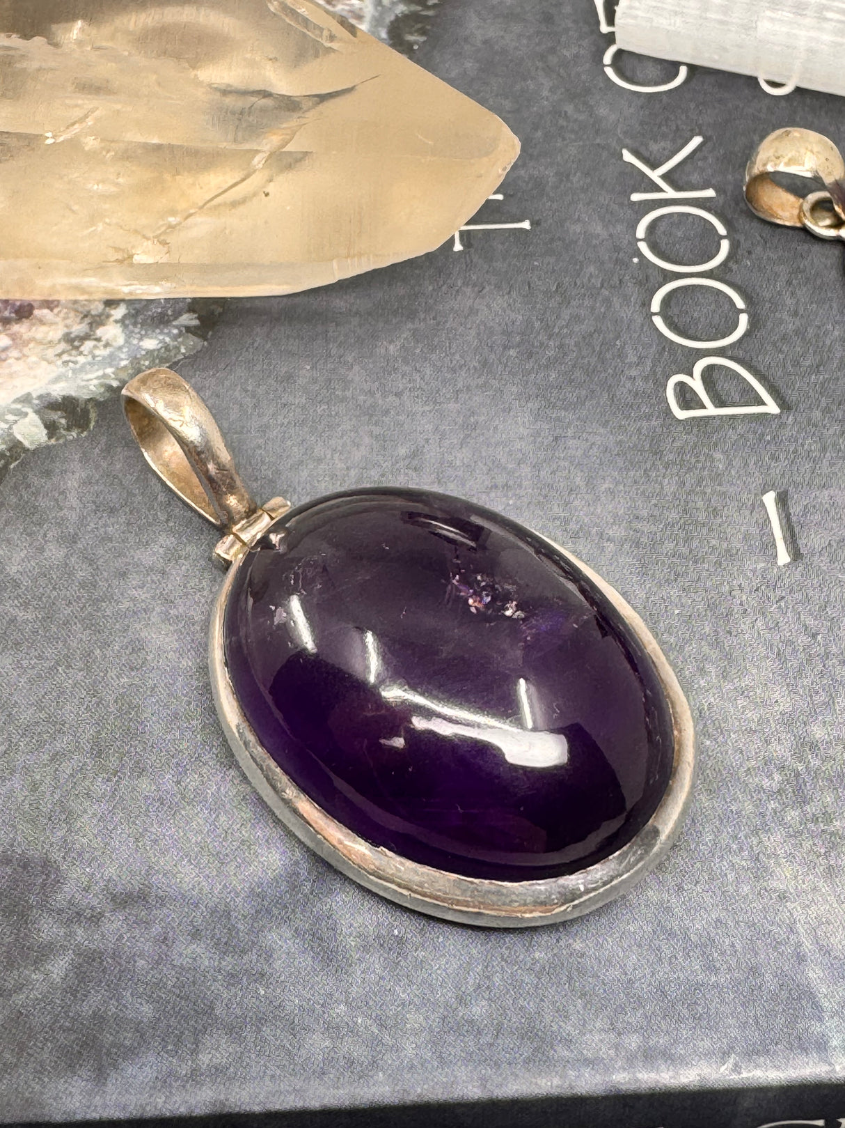 Amethyst Silver Large Pendant - “I trust my intuition and allow it to guide me each day”