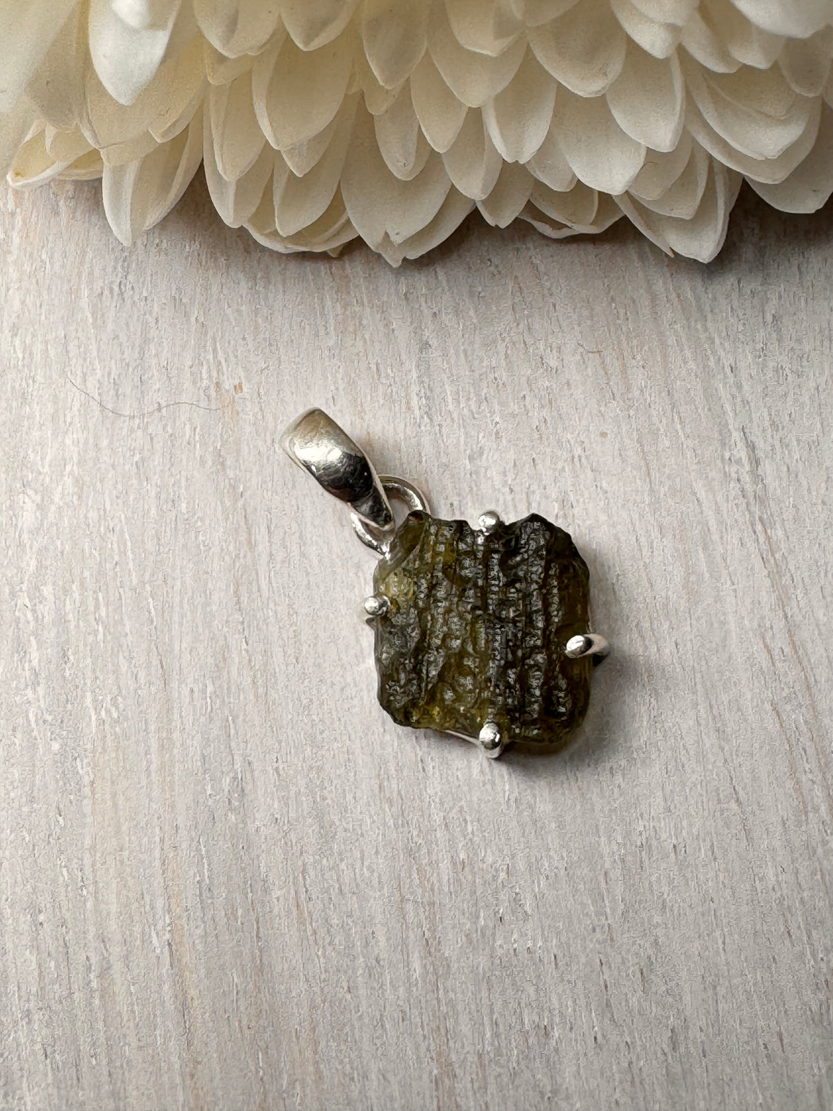 Moldavite Silver Pendant #12 2.22g- Transformation & Protection