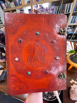 Mermaid Goddess Leather Journal | 33cm | Handmade Paper | Book of Shadows
