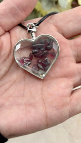 Garnet Heart Bottle Pendant – Stone of Passion, Strength & Vital Energy
