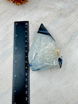 Black Banded Agate Flame 175g (9x6cm) – Stone of Protection, Grounding & Balance