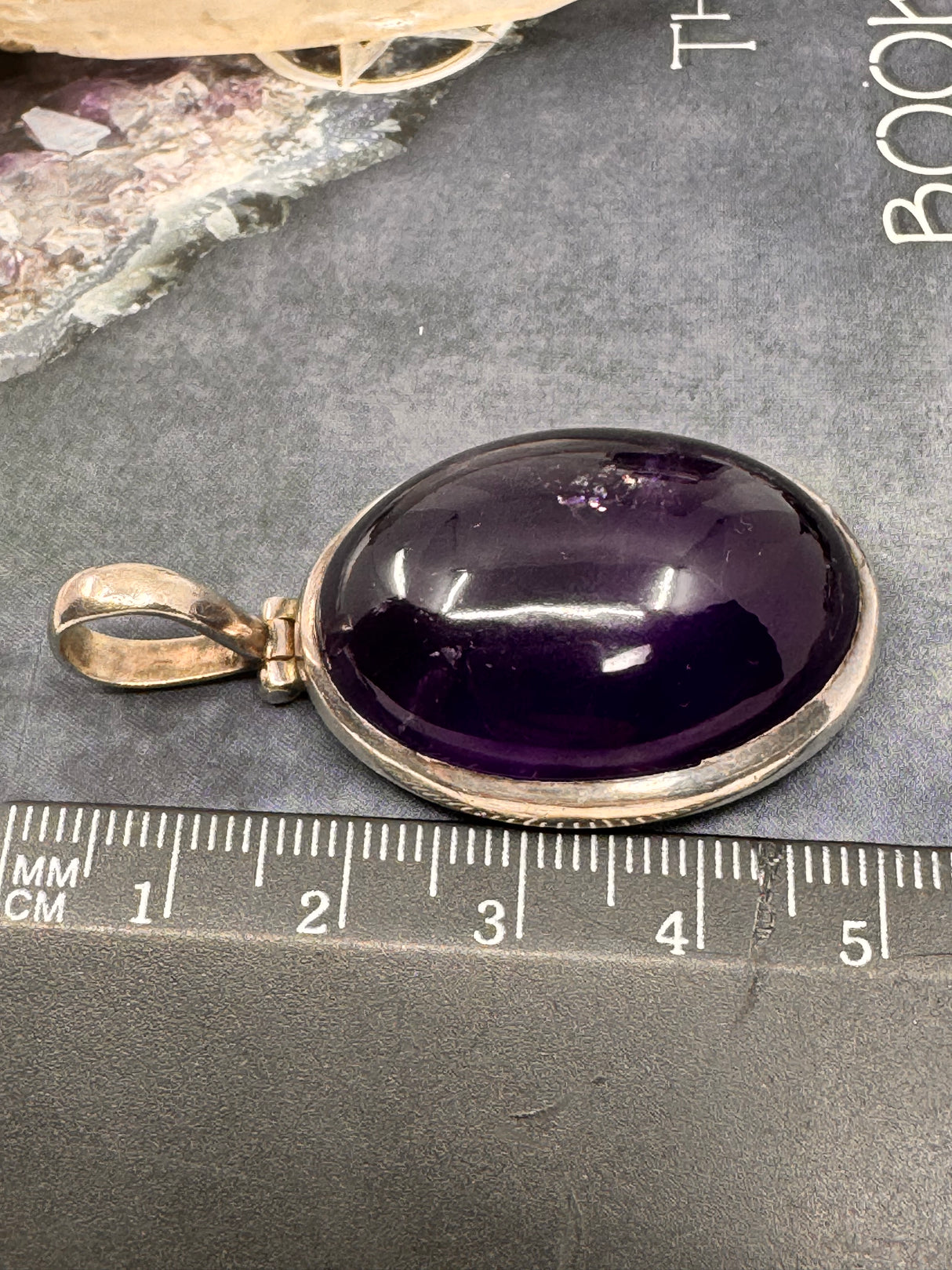 Amethyst Silver Large Pendant - “I trust my intuition and allow it to guide me each day”