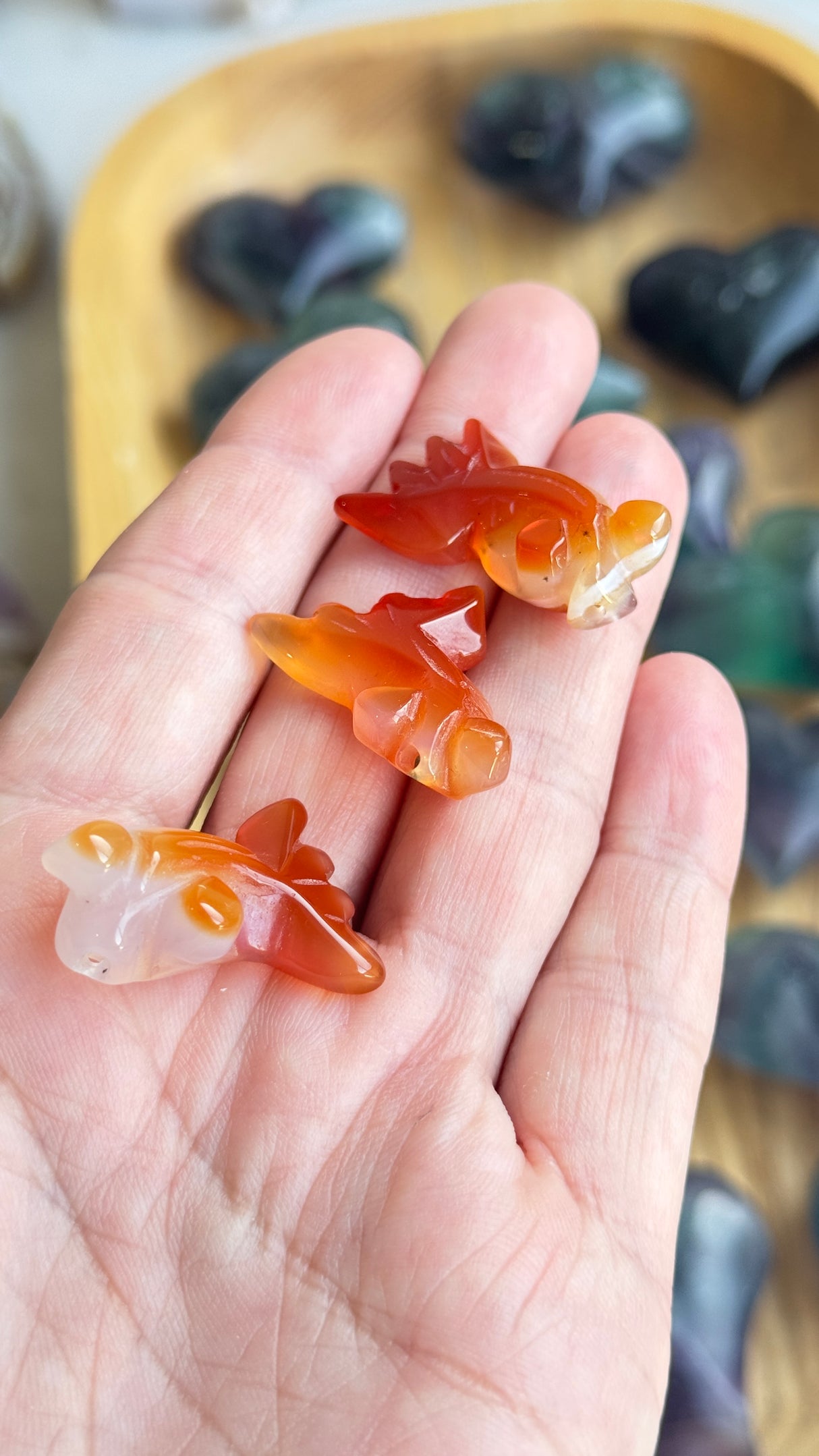 Carnelian Goldfish Carving - Good Luck - Courage