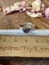 Amethyst Silver Ring Size 7 - “I trust my intuition and allow it to guide me each day”