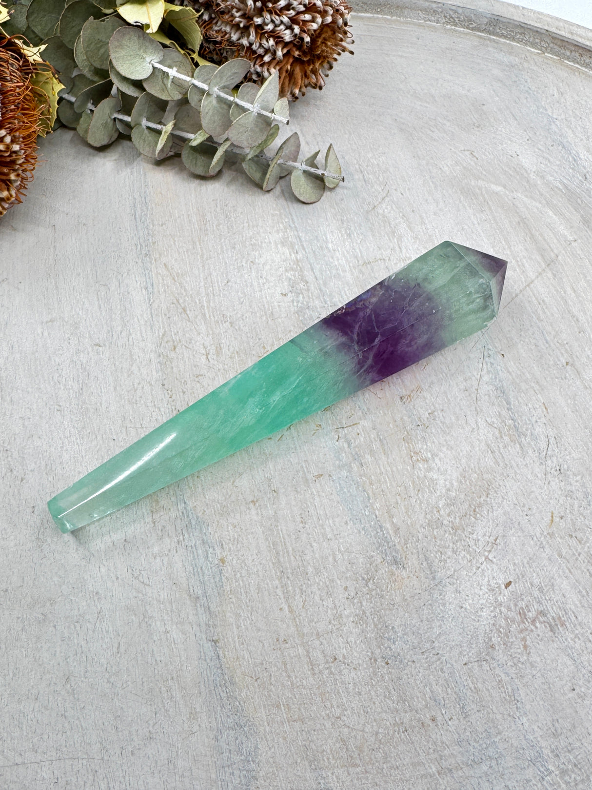 Rainbow Fluorite Wand #4 – 180g – Stone of Clarity, Focus & Spiritual Alignment