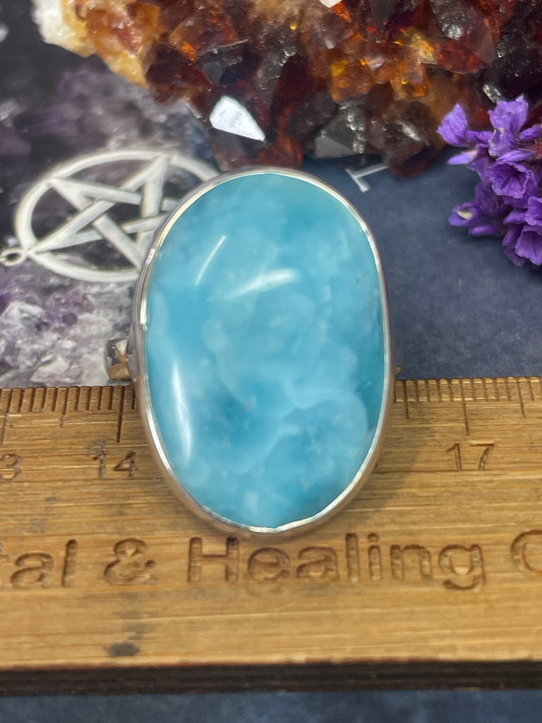 Hemimorphite  Silver Ring Size 10 #2 - "I communicate with grace & love".
