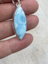 Larimar Pendant #1 – 6.52g – .925 Silver – Stone of Calm, Divine Feminine & Ocean Wisdom