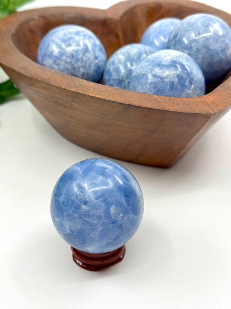 Blue Calcite Sphere - “I do not allow outside influences to disturb my inner peace”.