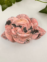 Rhodonite Flower Carving – Heart Healing, Compassion &amp; Soulful Bloom