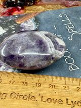 Chevron Amethyst Palmstone - "I am ready to embark on my spiritual journey”.