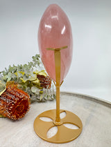 Large Rose Quartz Heart on Gold Stand 1.536kg (16x13cm) – Stone of Love, Healing & Compassion