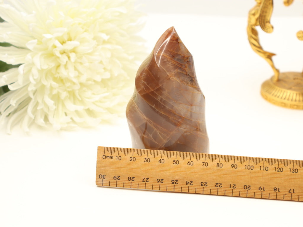 Peach Moonstone Flame | 11cm | 455g | Divine Feminine & Emotional Balance