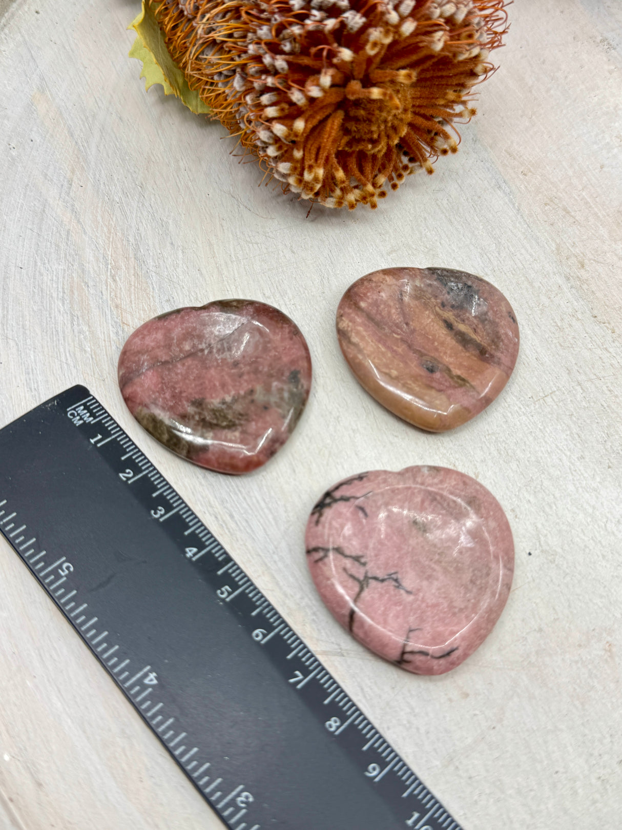 Rhodonite Heart Worry Stone – Stone of Compassion, Emotional Balance & Heart Healing