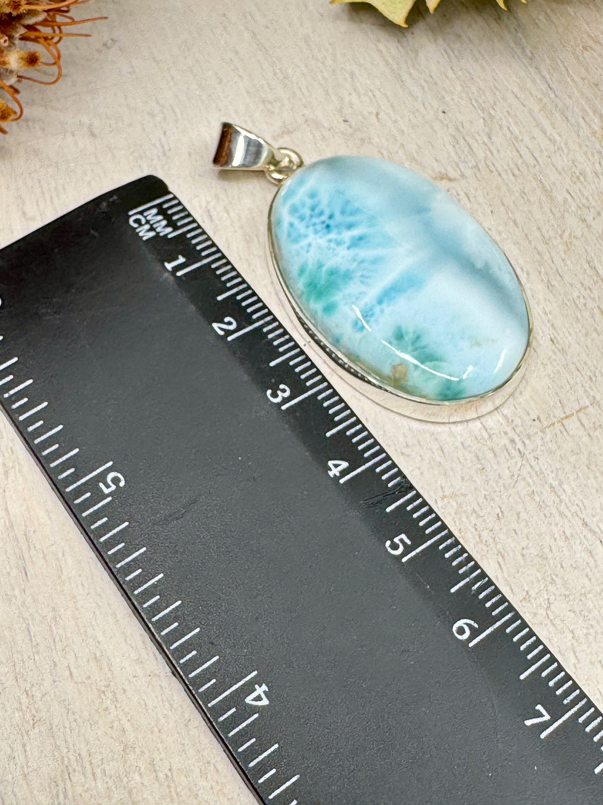 Larimar Pendant #9 – 13.04g (5x2.5cm) – .925 Silver – Stone of Calm, Inner Healing & Divine Expression