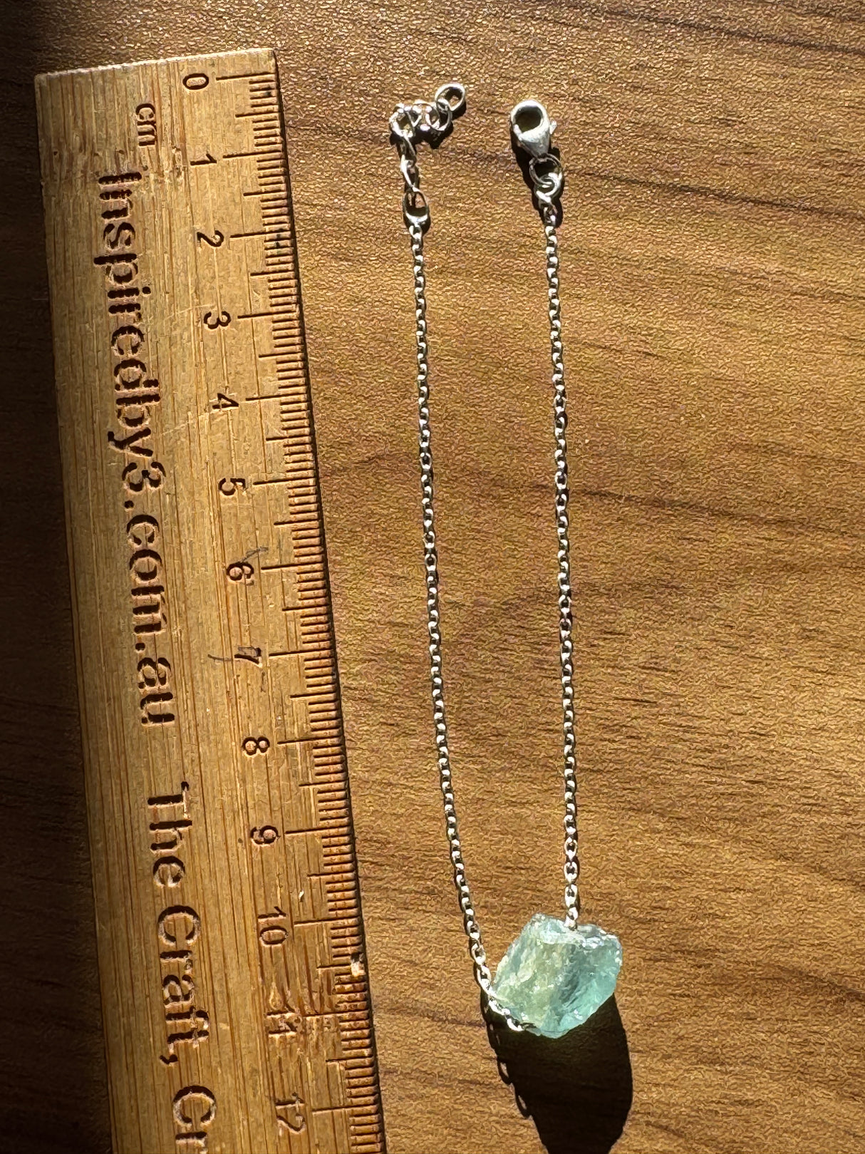 Aquamarine Rough Silver Bracelet - “I clearly and calmly express my most authentic truth”.