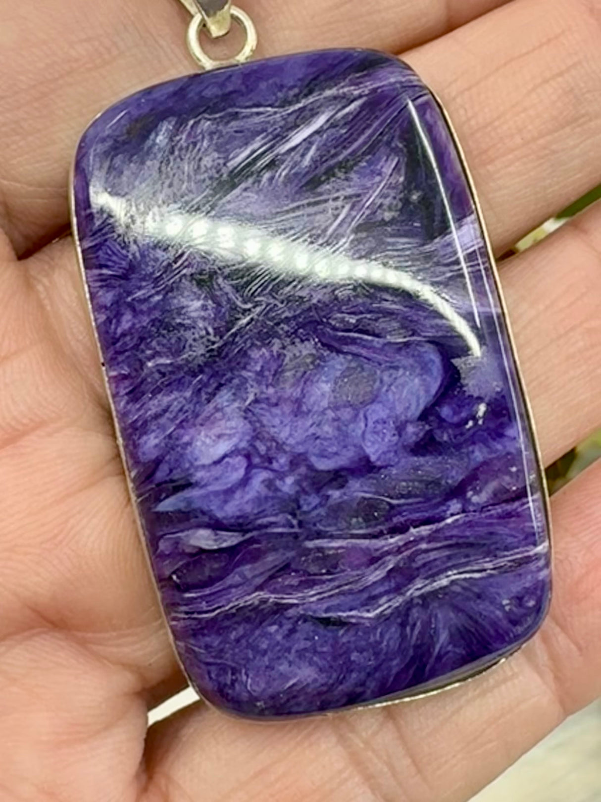 Extra Large Charoite Pendant | Rare Crystal of Transformation & Healing