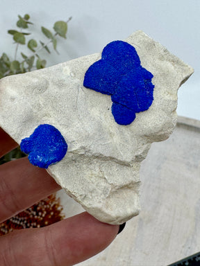 Azurite Sun specimen 72g 6x6.2x3.2cm – cobalt-blue crystal on Kaolinite matrix from Malbunka Copper Mine NT – rare Australian mineral for intuition and awareness – Inspired By 3 Crystals Australia.