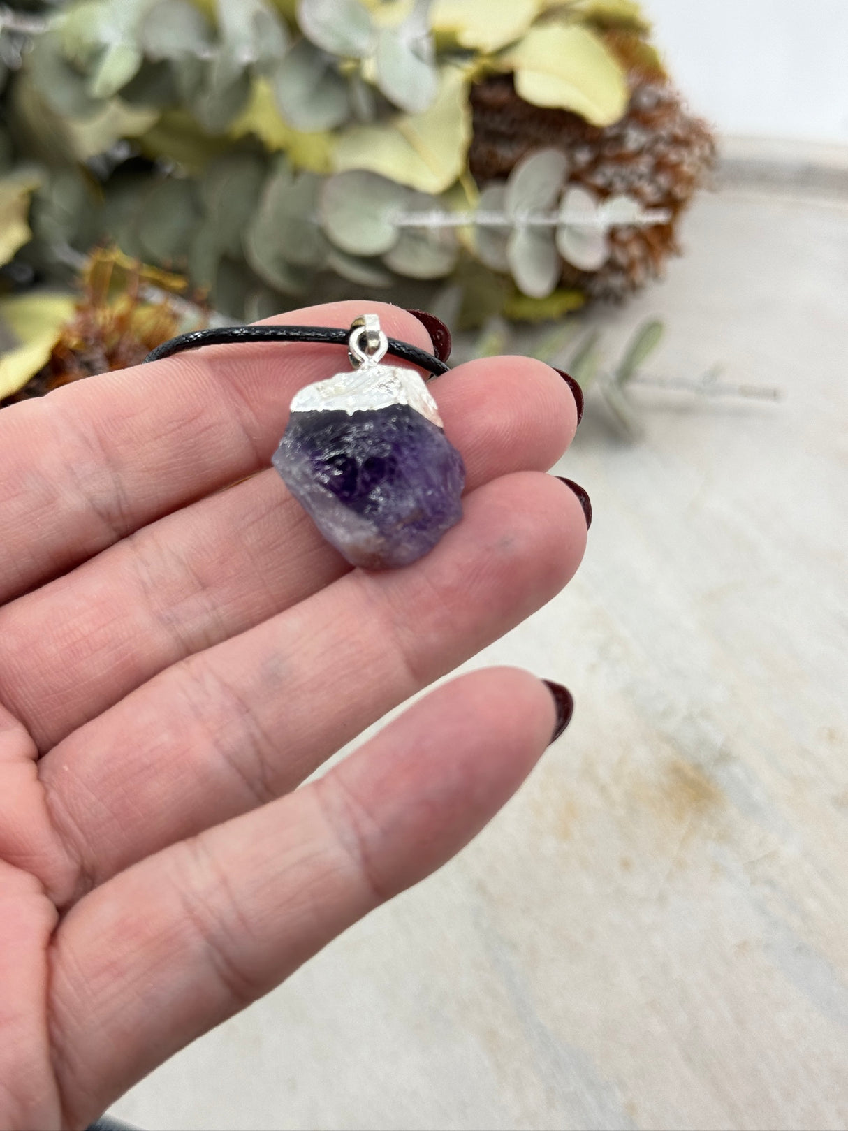 Amethyst Nugget Necklace – Stone of Calm, Intuition & Spiritual Balance