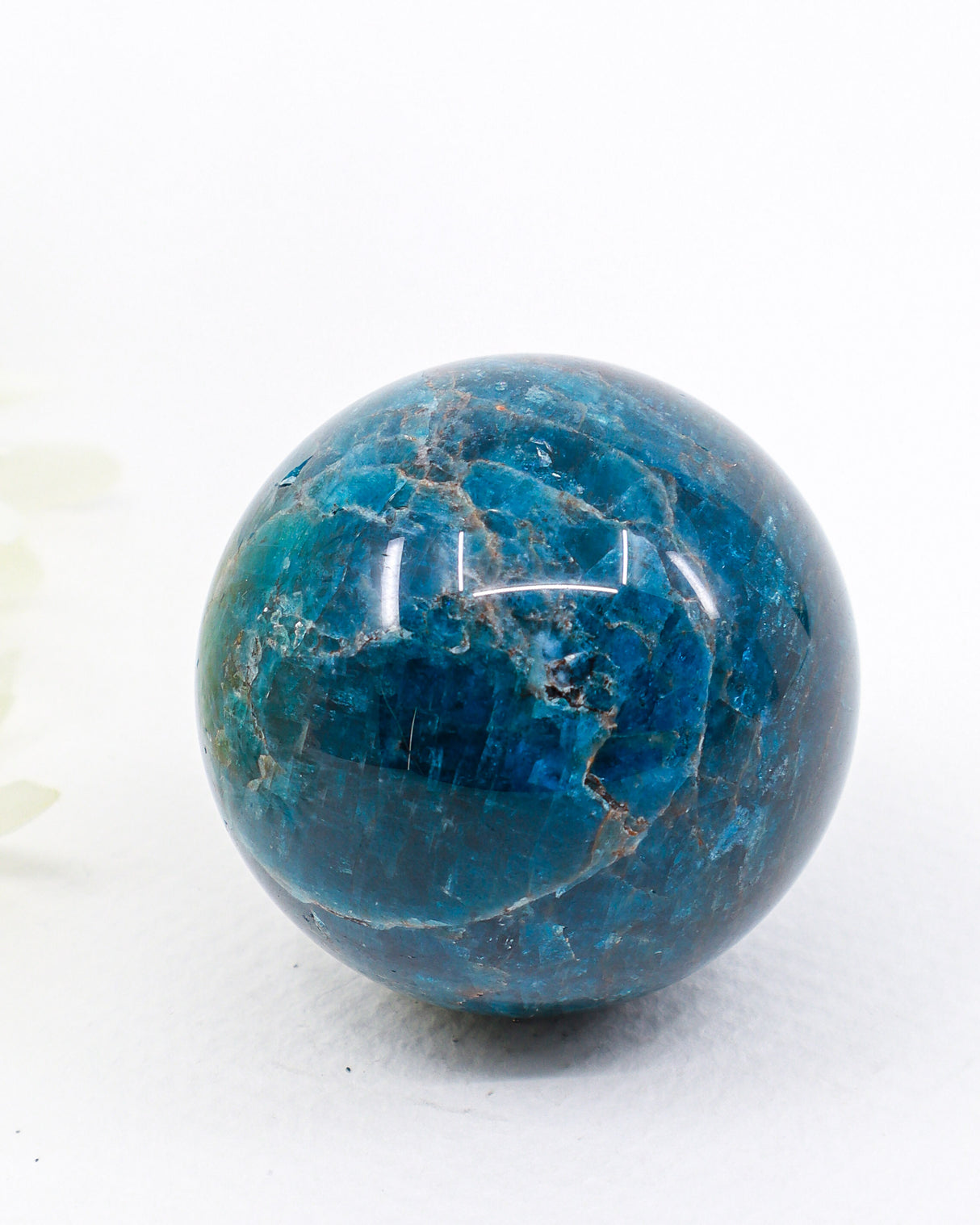 Blue Apatite Sphere – Deep Ocean Blue Crystal Sphere 225g