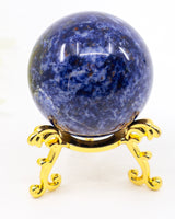 Natural Sodalite sphere 155g 4.5cm with deep royal blue colour, white calcite patterning and mineral inclusions from Inspired By 3.